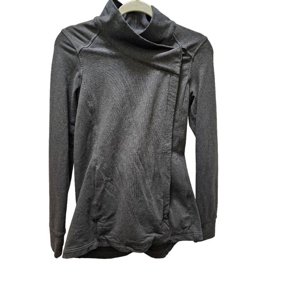 Lululemon Coast Easy Wrap dark grey heathered button jacket size 4 - Picture 1 of 8